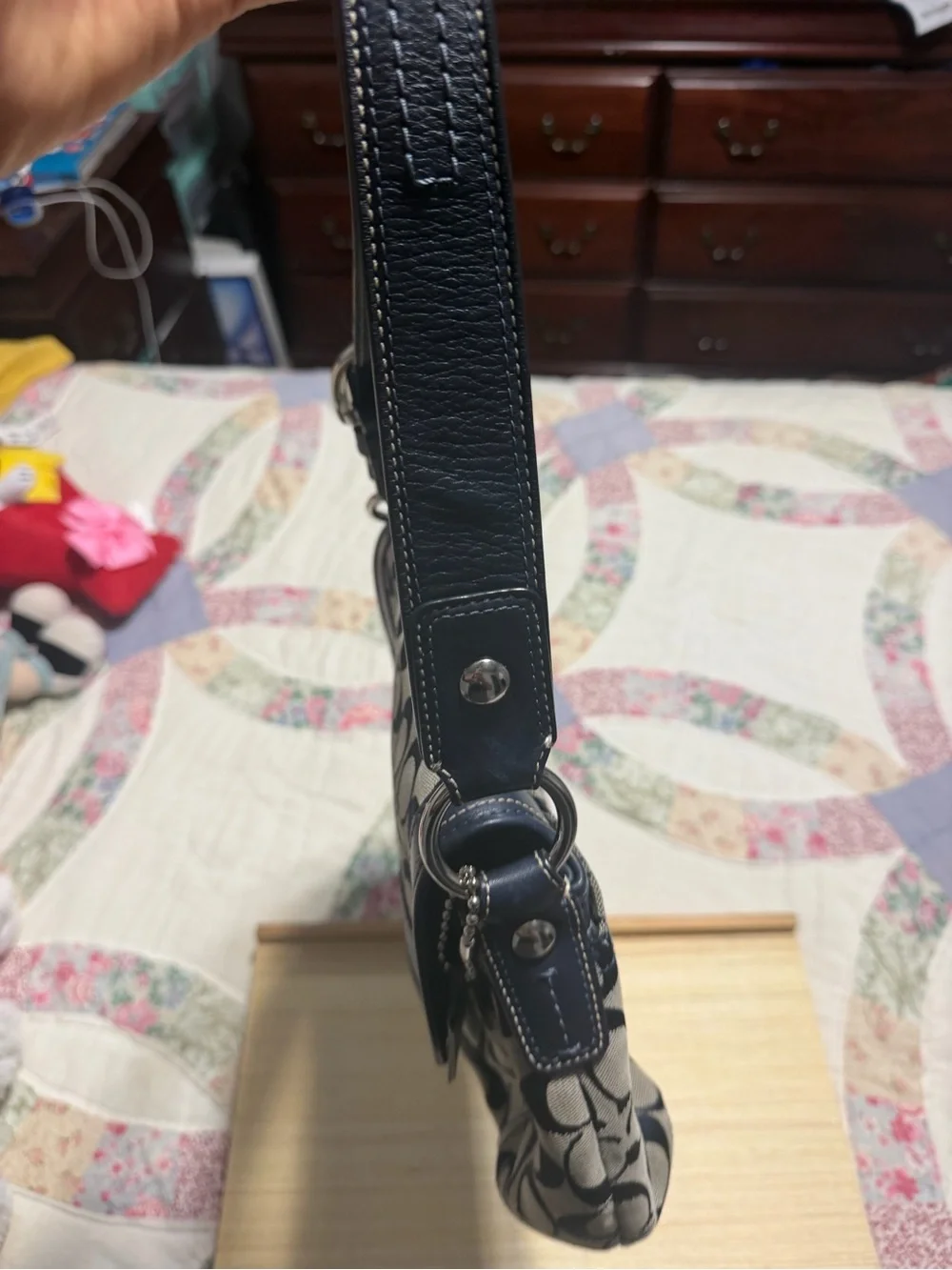 Coach Canvas Shoulder Bag in Navy